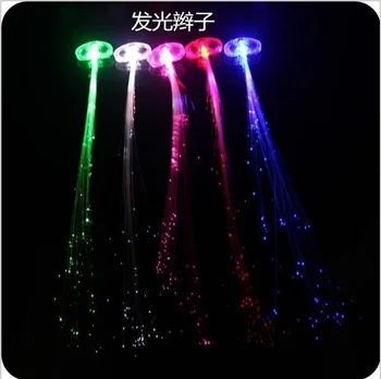 

2PCS Butterfly LED Flashing Fiber Optic Hair Braid Barrettes For Girls Women Barrettes For Light Up Night Club Party Decor