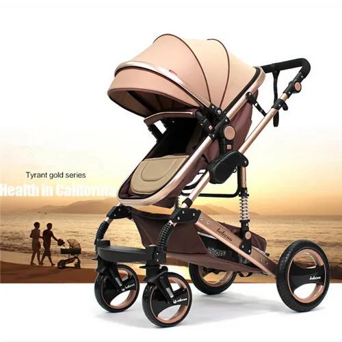 High Landscape can Sit and Lie Down Children Stroller Four Wheels Fold Poussette Baby Stroller Pram for Infant Toddler Carriage