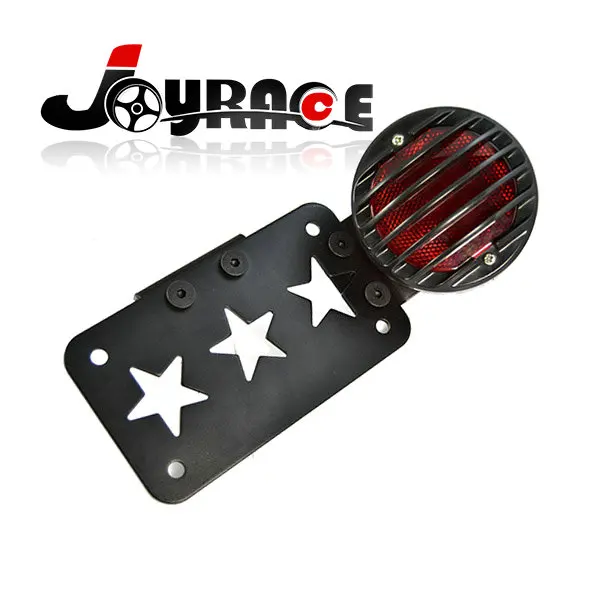 

Grille Side Mount License Plate Bracket Bulb Taillight for Harley Axle Bobber Chopper