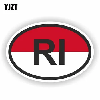 

YJZT 13CM*8.8CM Funny Accessories Indonesia RI Flag Car Sticker PVC Decal 6-0250