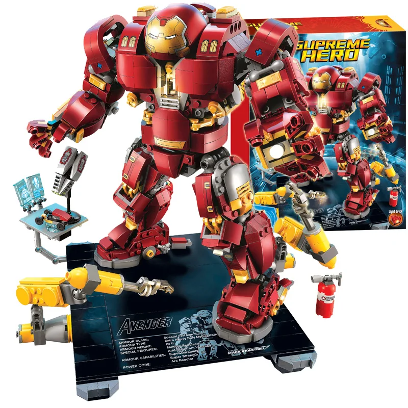 Бела халкбастера Marvel Мстители Бесконечная война Ironman 76105 Super Hero строительные