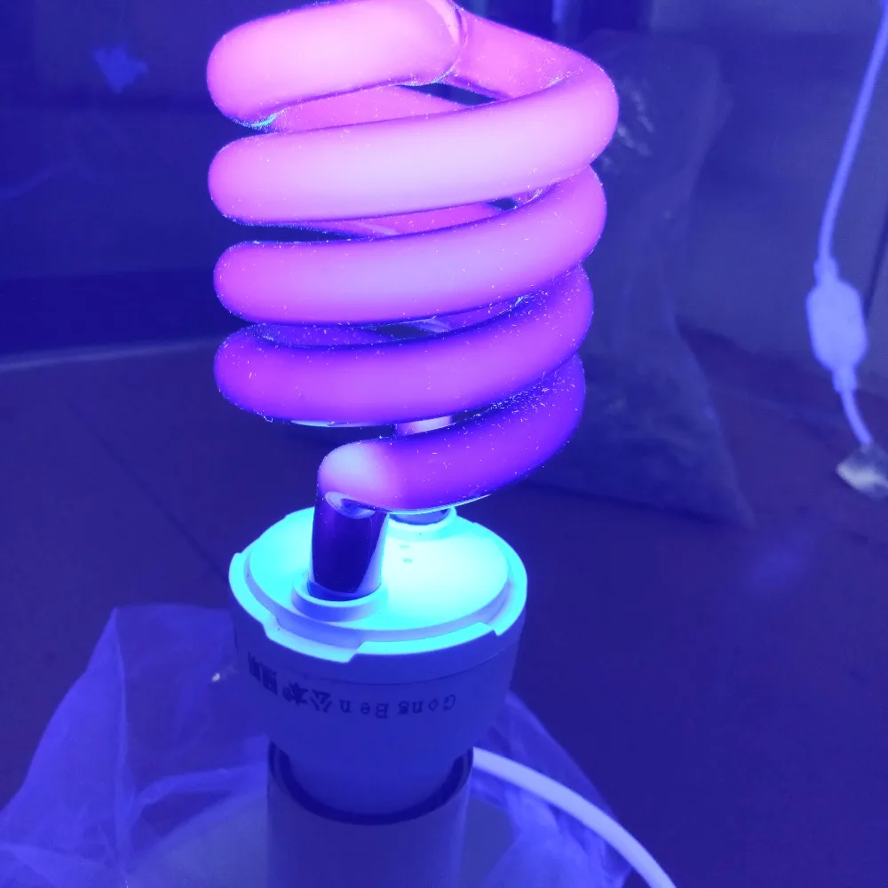 E27 20/40W 나선형 에너지 절약 UV 자외선 형광 블랙 라이트 CFL 전구 바이올렛 램프, 홈 무대 쇼 효과