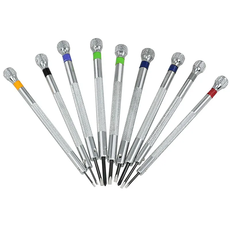 FATCOOL High Quality 9Pcs/Lot 0.8 2.0mm Screwdriver Set Watch Repair