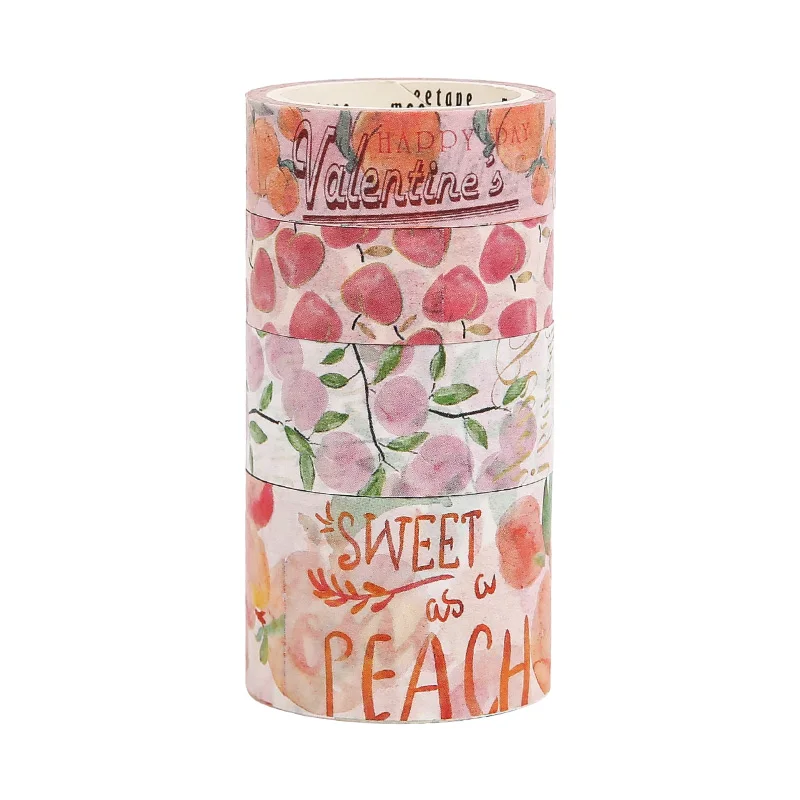 

Andstal "Sweet Peach" Kawaii Scrapbooking Washi Tape Set Decorative bullet journal supplies M&G Masking Tapes stickers whasi