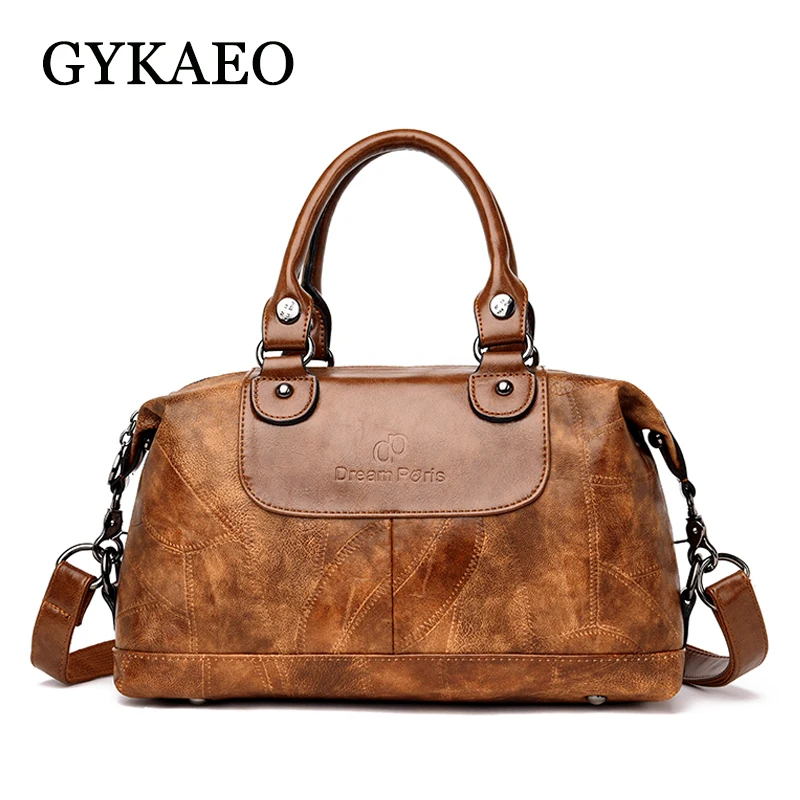 

GYKAEO Female Vintage Crossbody Bags For Women Leather Handbags Ladies Casual Shopping Messenger Shoulder Bag Winter Tote Bags
