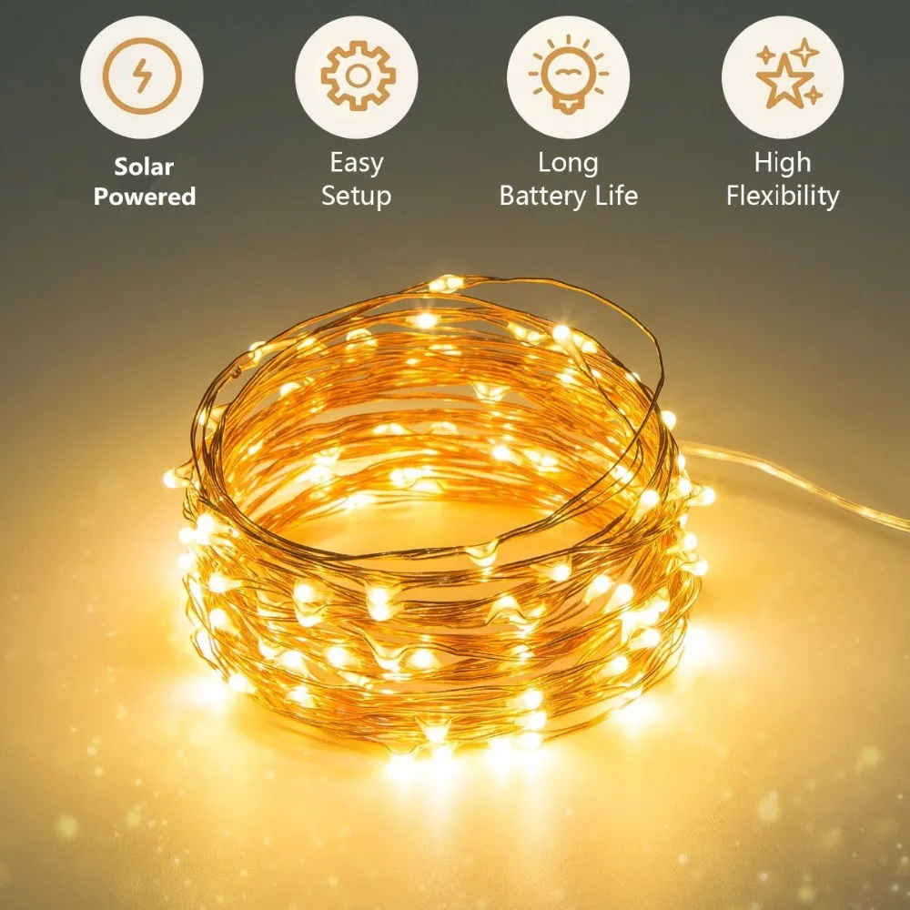 New year Solar Lamp LED Outdoor 12m/32m LED String Lights Fairy Holiday Christmas Party Garlands Solar Garden Waterproof Lights solar garden lanterns