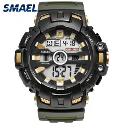 Светодиодный браслет цифровой Waches SMAEL Роскошные брендовые часы для мужчин Милитари будильник relogio montre1532B для мужчин часы Спорт