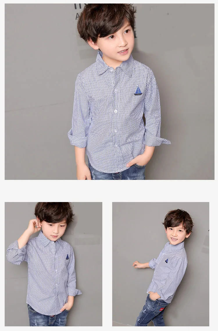 new 2018 spring children school striped shirts for baby boys tops clothing 10 11 12 years teenage boy kids cotton shirt blouses (20)