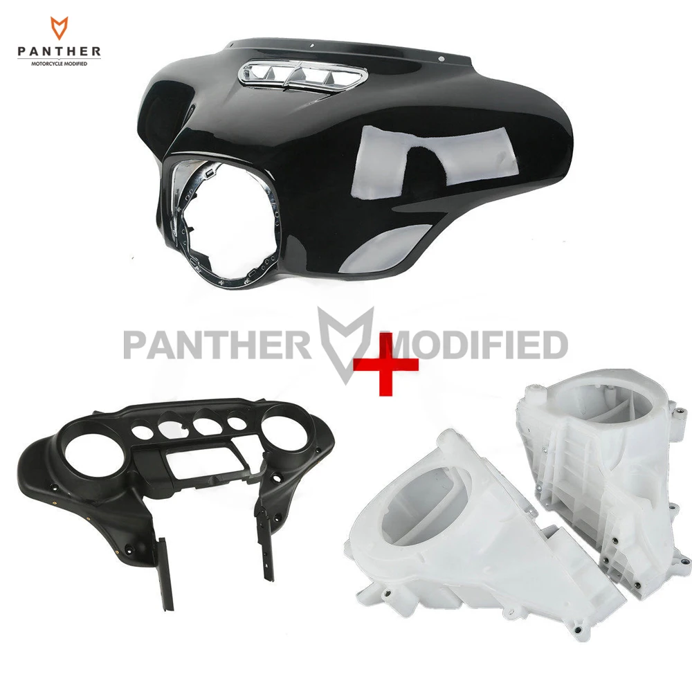 

Black Motorcycle Batwing Inner & Outer Fairing With Speakers Cover case for Harley Ultra Limited Tri Glide 2014 2015 2016 2017