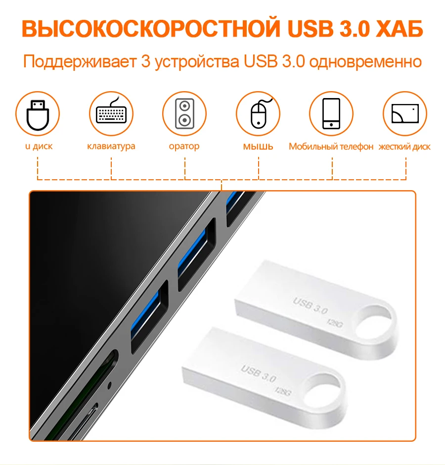 Rocketek usb 3,0 кард-ридер с разрешением 4K HDMI с 1000 Мбит/с Gigabit Ethernet адаптер для SD/TF micro SD microsoft Surface Pro 3/4/5/6 концентратор