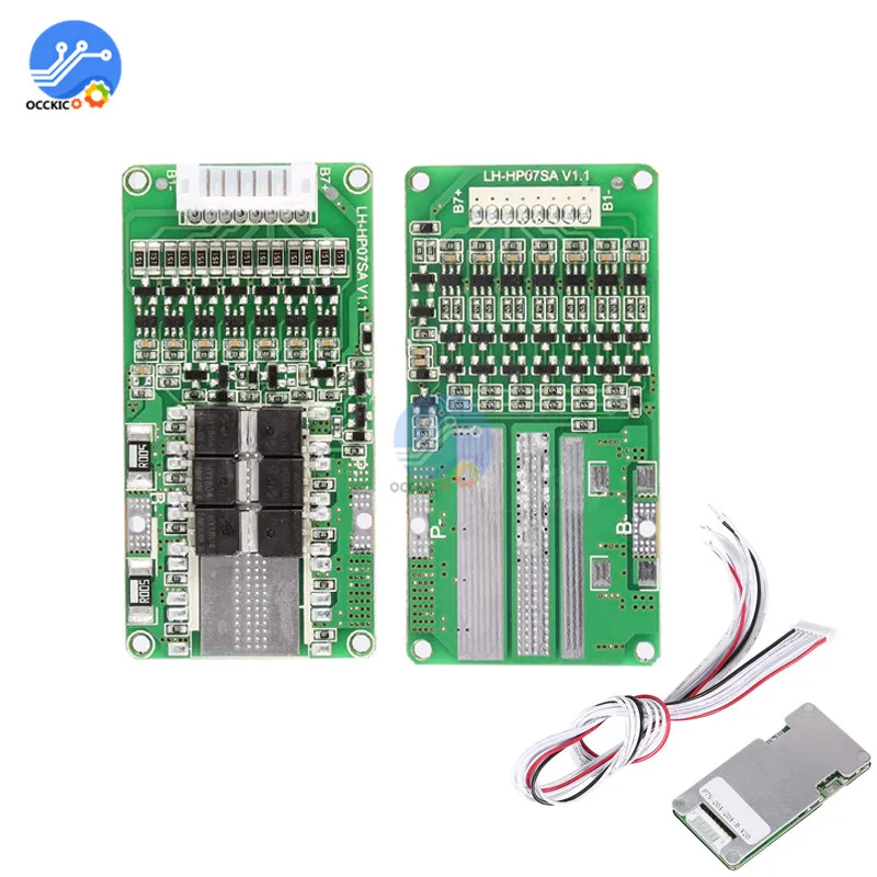 Bms 7 S литий-ионный LiFePO4 батарея защиты доска 24 В 20A устройство балансировки аккумуляторов модуль atmega bms lifepo4 эквалайзер доска