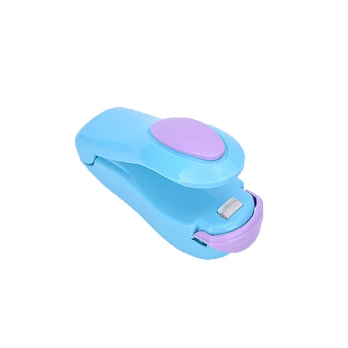 Портативный мини-герметик, бытовая машина для запечатывания тепла, укупорка для пищевых продуктов, пластиковые пакеты, посылка, мини-гаджеты - Цвет: blue purple