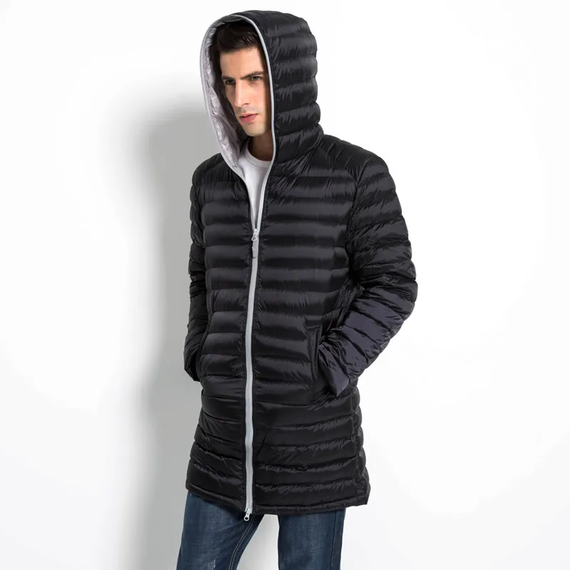 Бренд NewBang, длинная мужская куртка на утином пуху, весна-осень, с капюшоном, водонепроницаемый, мужской, s, пуховик, теплый, Lightweigt, зимнее пальто, пуховик