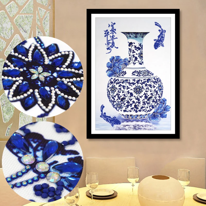 

2018 New Arrival Special Shaped 5D DIY Diamond Painting Vase Mosaic Round Rhinestone Embroidery Flower Decor Cross Stitch
