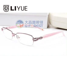 Модные очки Женщины Очки Frame очки для чтения металла оптических кадров винтажные оправы Половина Rim прозрачные очки sw5033