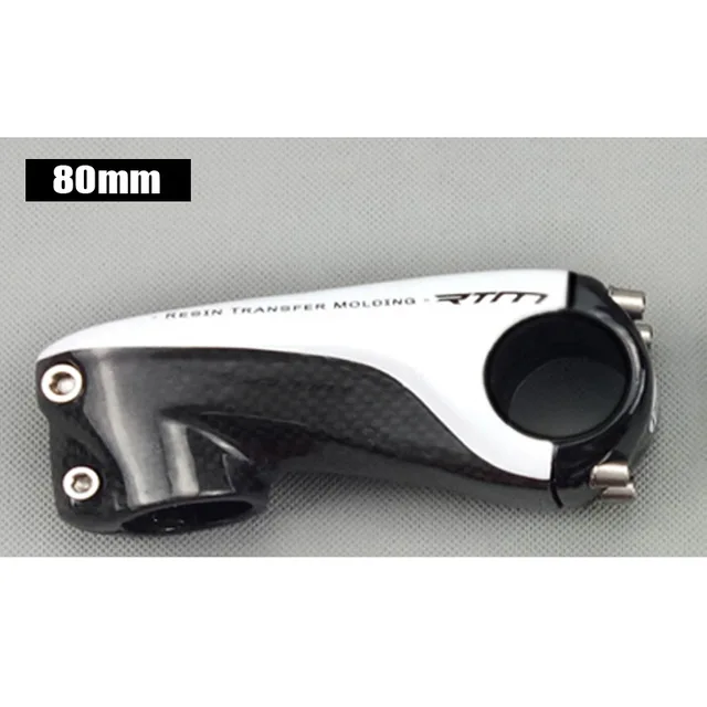 TMAEX New Full Carbon Stem Road/Mountain Bike Stem 80/90/100/110MM Red/Black/White/Silvery Free Shipping Bicycle Stem Parts - Цвет: White Glossy 80MM