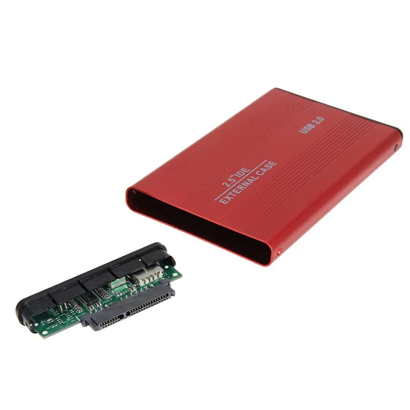 Hot Selling 2.5 Inch HDD Externo Enclosure Case Metal External Storage Box For Sata To USB 2.0 Hard Drive Disk With USB Cable
