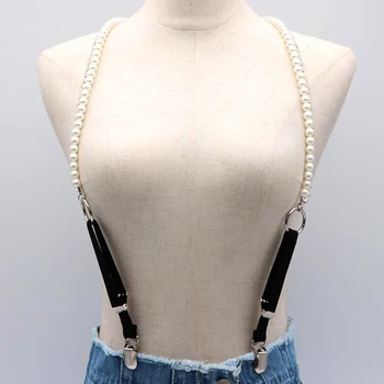 Pearl Leather Belts Suspenders  1