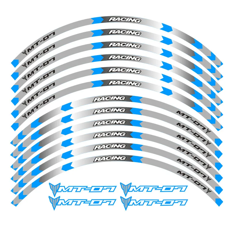 Высокое качество 12 шт. мотоцикл MT07 колесные наклейки полоса светоотражающий обод наклейка для Yamaha mtmt07