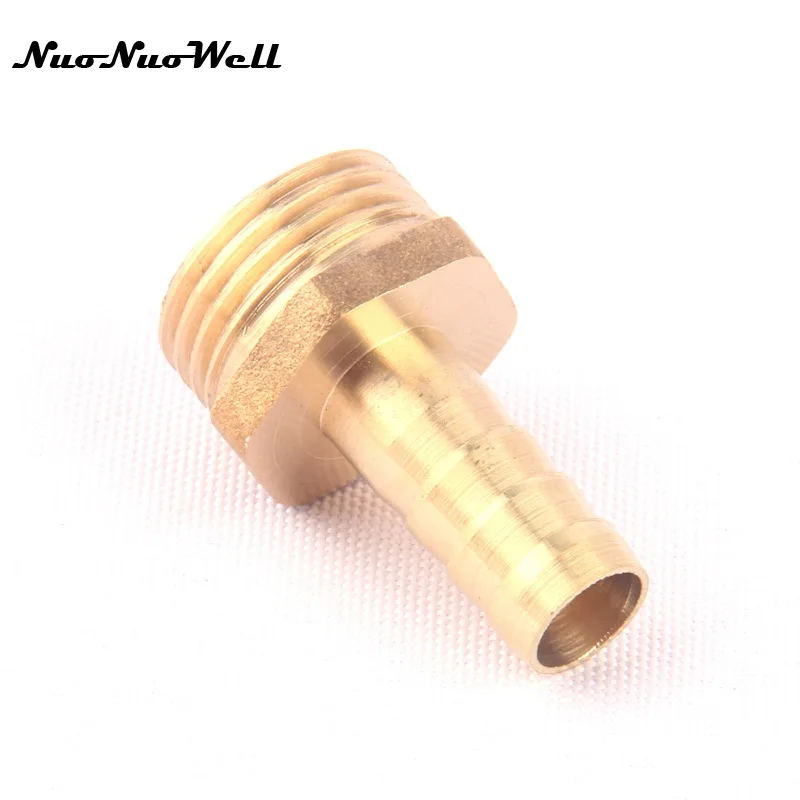 1pcs NuoNuoWell Brass 1/2" 10mm Male Straight Hose Connector Garden Irrigation Watering Pipe