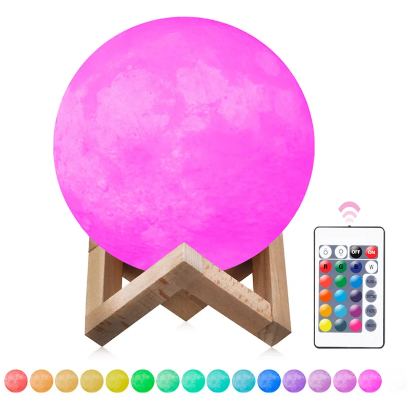 

8CM/16CM Rechargeable LED Lunar Moon Night Light 3D Moonlight Table Lamp for Kid Bedroom Touch/Remote Control Model TB Sale