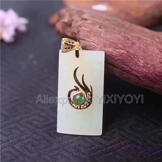 Beautiful 925 Sterling Silver White HeTian Jade Fire Phoenix Design Lucky Pendant + Chain Necklace Fine Jewelry Charm Gift Beautiful 925 Sterling Silver White HeTian Jade Fire Phoenix Design Lucky Pendant + Chain Necklace Fine Jewelry Charm Gift
