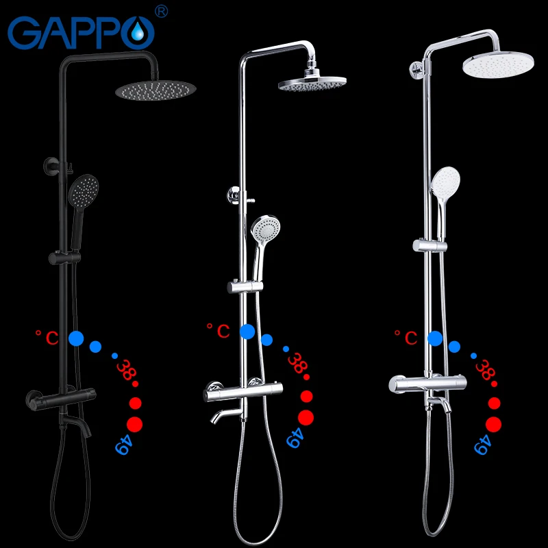 GAPPO смесители для душа смеситель для ванны смесители для ванной комнаты скрытые смесители постоянной температуры черные наборы для душа