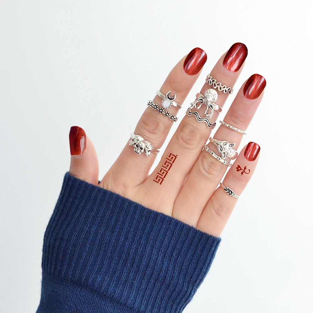10 шт./компл. Интимные аксессуары серебряные Цвет Boho Кольца с лисой голова оленя