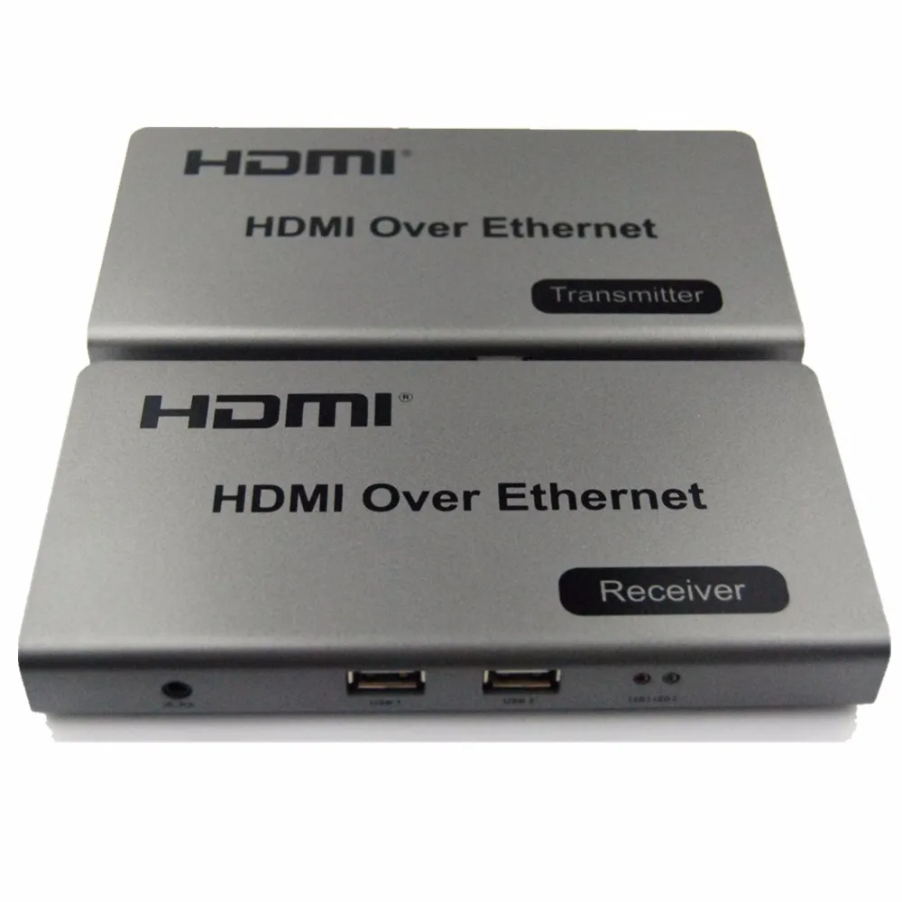 Free shipping HDMI KVM Extender Over IP 120m With IR extend cable support usb keyboard and mouse cascade |