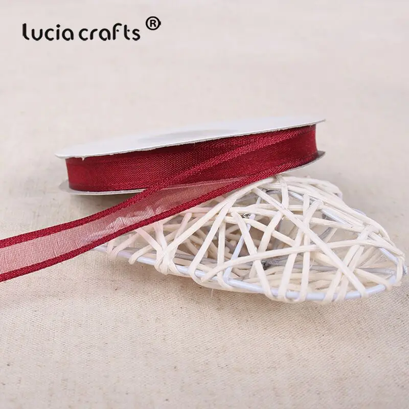 Lucia crafts 3/8 ''10 мм органза лента ручной работы пошив одежды «сделай сам» и аксессуары для волос бант 1 рулон/5 рулон, 25y/рулон U0301 - Цвет: color 12