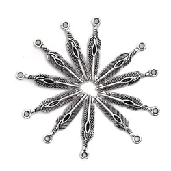 Ювелирные изделия DIY ручной работы 30 шт. 25*6 мм тибетское Серебро длинные листья Бусины ЕС Талисманы кулон, браслет, ожерелье серьги выводы