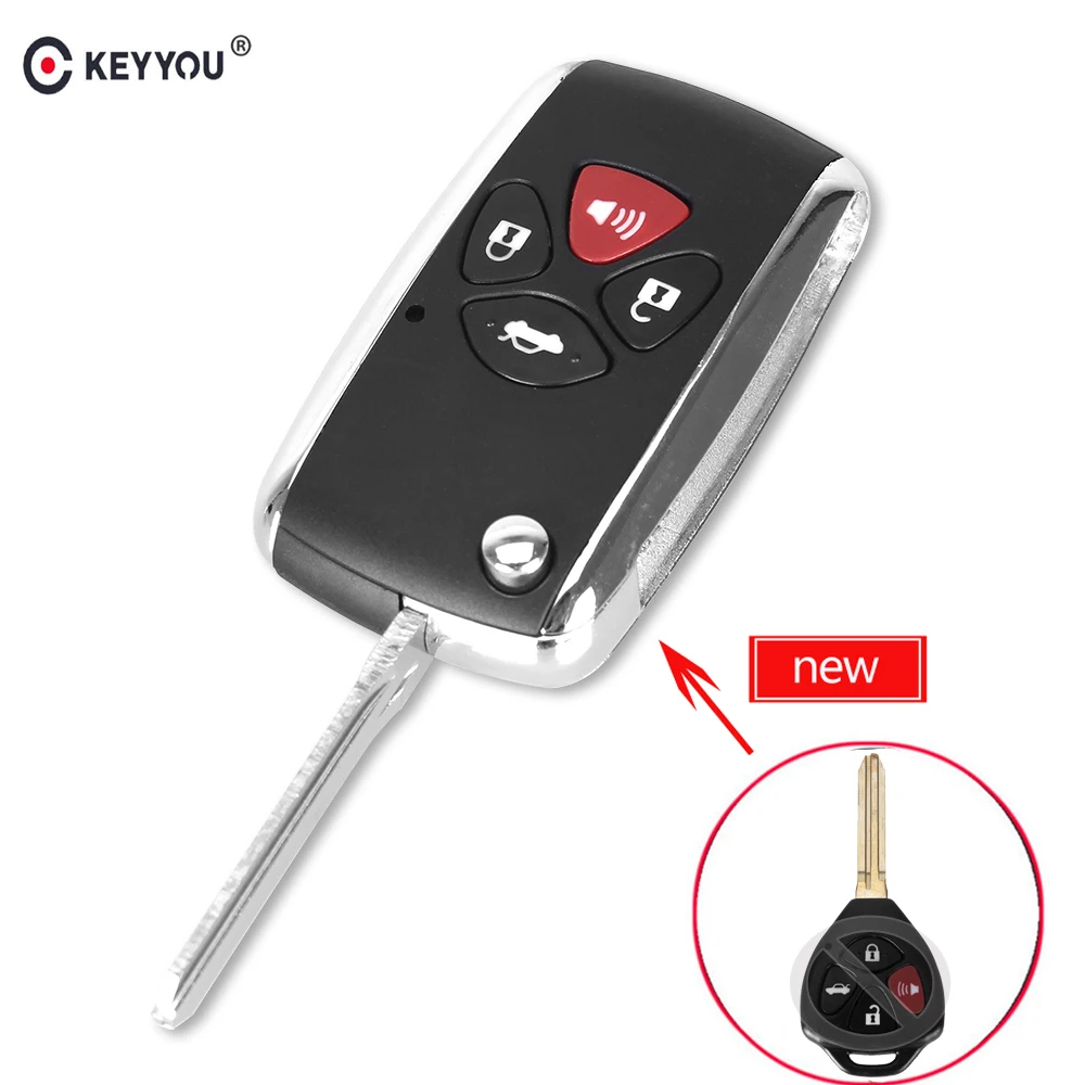 

KEYYOU New Arrival For Toyota 4 Button Remote Flip Key Shell Fob For TOYOTA Corolla Avalon Camry Matrix RAV4 Venza Yaris Case