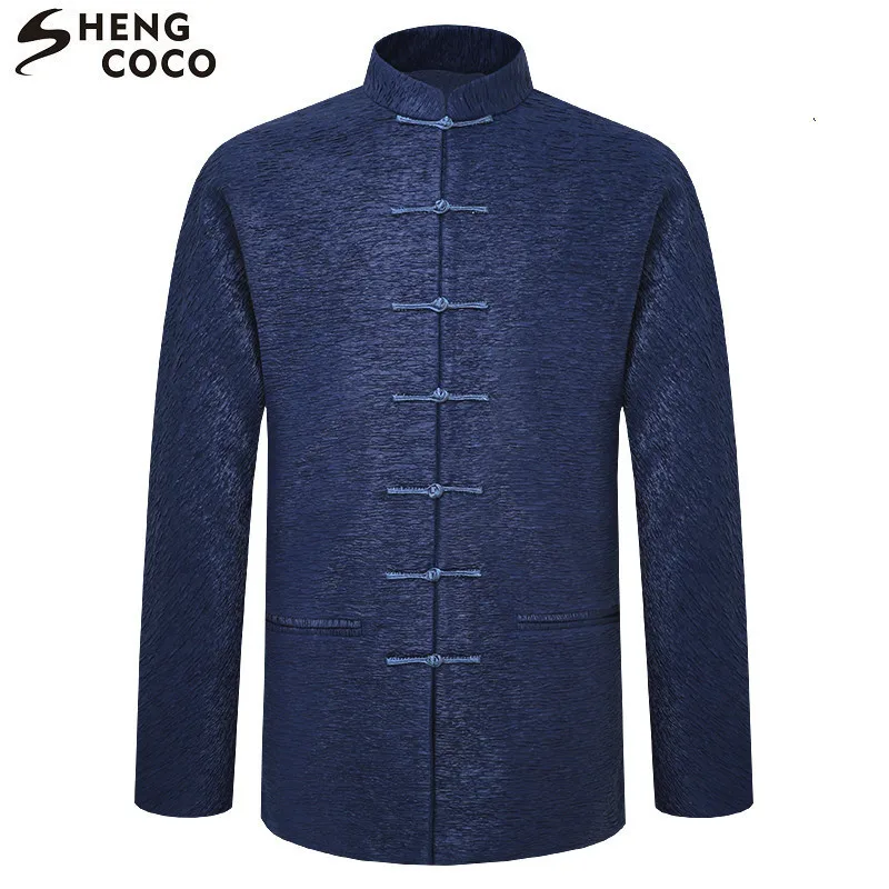 SHENG COCO Tang Costume Chinese Tops Male Long Sleeve Spring Clothes Loose Style Jacket Zhongshan Traditional Men | Тематическая