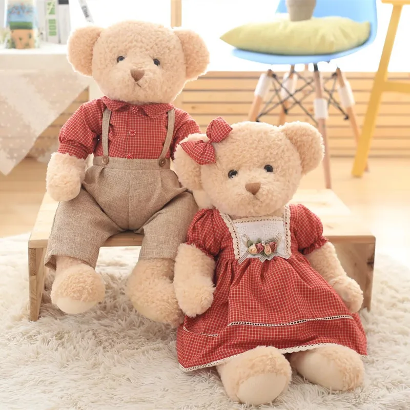 1 пара, милые плюшевые медведи Kawaii, большие пушистые плюшевые медведи, плюшевый подарок на свадьбу, день рождения, подарок для невесты, мягкие куклы, подарок для маленьких девочек