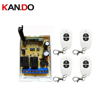 

DC12V DC24V 2CH RF Wireless Switch Relay Receiver Remote Controllers & White AB keys Waterproof Transmitter /lamp/ window