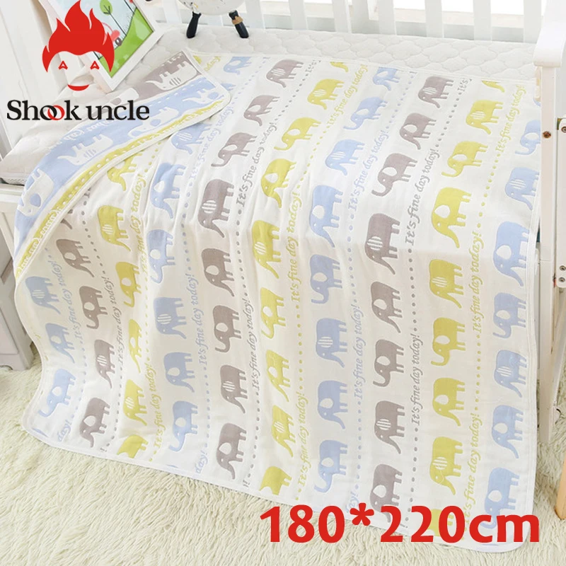 

Muslin Swaddle Blankets Swaddling 100% Cotton Swaddle Wrap for Newborn Babies 6 Layer Bath Towel Blanket Baby Bedding 150*220 cm