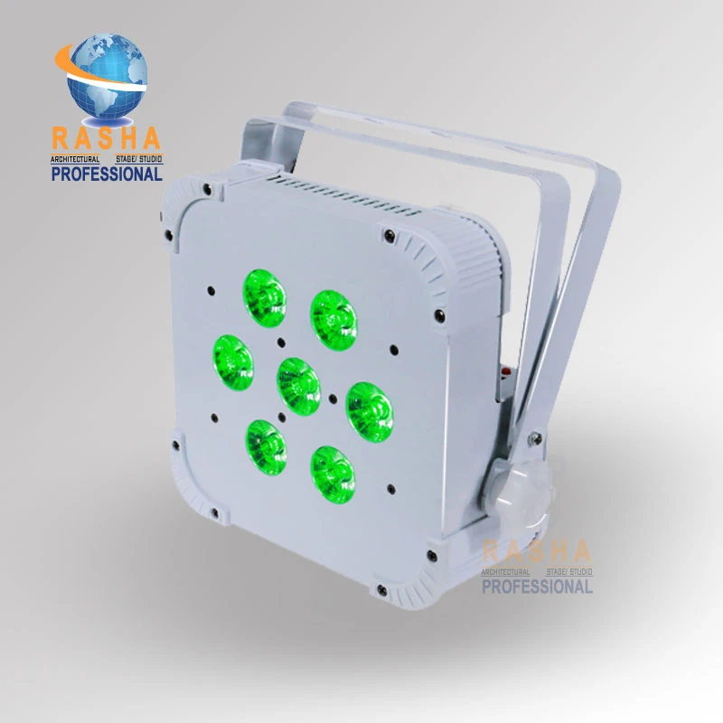 

Rasha Quad 7pcs*10W 4in1 RGBW/RGBA Non- Wireless LED Flat Par Profile,LED Flat Slim Par Can,Disco DMX512 Stage Light