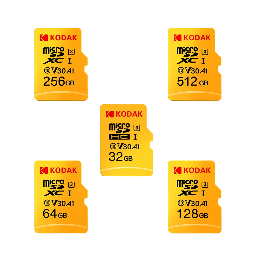 Kodak высокоскоростной Micro Sd 32 Гб 64 Гб 128 ГБ 256 ГБ TF/SD класс 10 U3 4K карта памяти Micro sd 512 ГБ Mecard Micro Sd карта