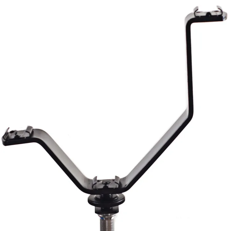 

Photo Studio Studio LED Light Stand Double Hot Shoe Umbrella Holder Flash Bracket for DSLR