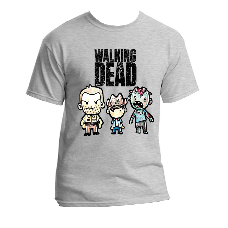 

the walking dead T-shirt Mens Summer Autumn Print 100% Cotton Men t shirt Casual Brand Clothing Tops Tees MJ