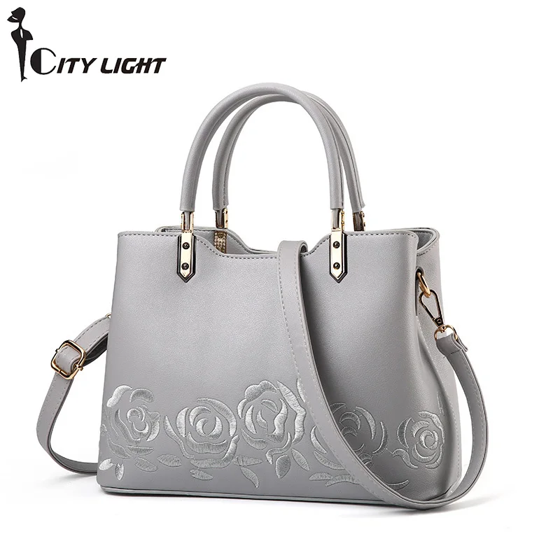 

2018 New fashion trend bag women handbag pu leather shoulder bag printing flowers crossbody bag female package