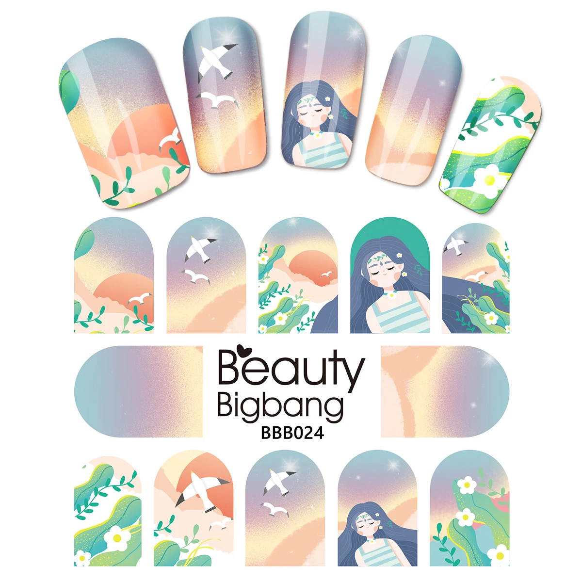 BeautyBigBang 3 листа наклейка на ногти водная слайдер украшение милый Пасхальный Кролик Дизайн Маникюр передача DIY наклейки для дизайна ногтей
