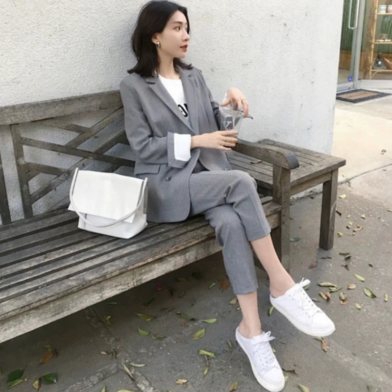 

Womens Business Suit Female Office Uniform Ladies Formal Trouser Suit Single Breasted Blazer Jacket & Pants Suits 2019