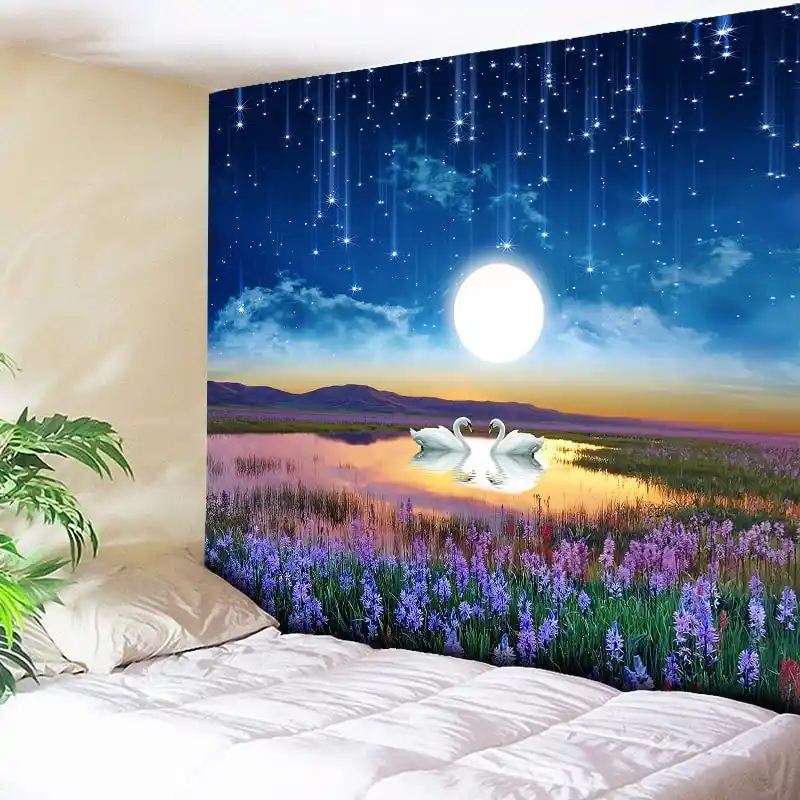 Paisaje de montaña y Sol Tapiz Decoración De Pared Colgante Tapiz Arte Habitación