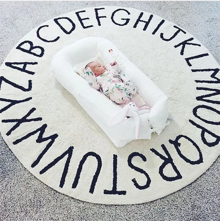 Алфавит печать круглый коврик для ребенка/ковры детские игры ползать тренажерный зал активности коврик развивающие ковры