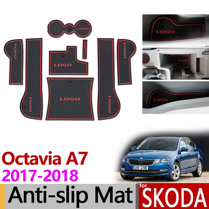 Противоскользящий резиновый коврик для Skoda Octavia A7 Facelift 2017 2018 подушка чашки