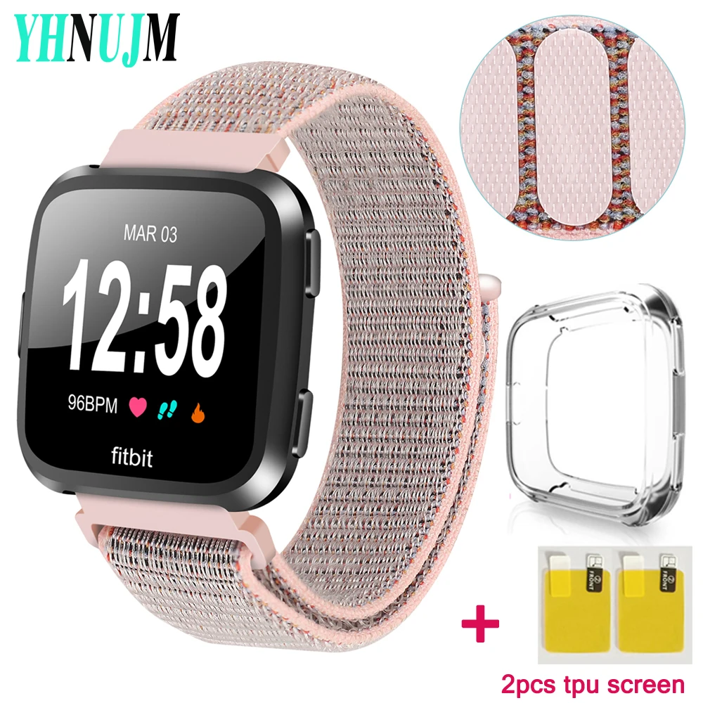 YHNUJM Nylon Wrist Band Sport Watch Strap+Screen protector Case+TPU ...