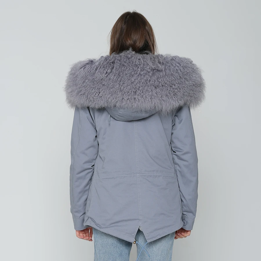 Parka Real Fur Coat Winter Jacket Women Real Mongolia Sheep Fur Parkas Thick Warm Luxury Detachable Outerwear Streetwear