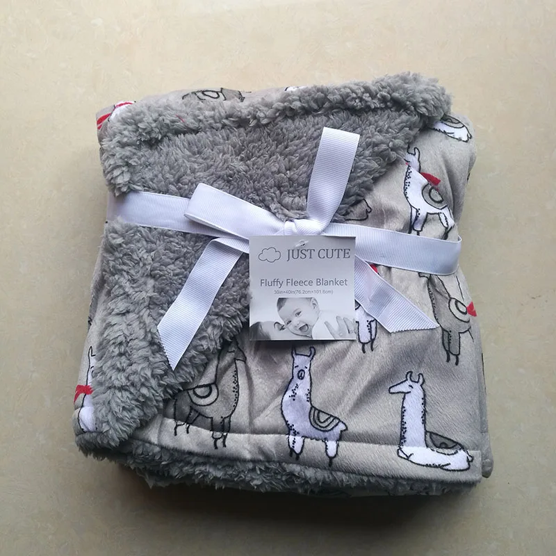 

New 2018 Cartoon Baby blankets thicken double layer fleece infant envelope stroller wrap for newborn baby bedding blanket