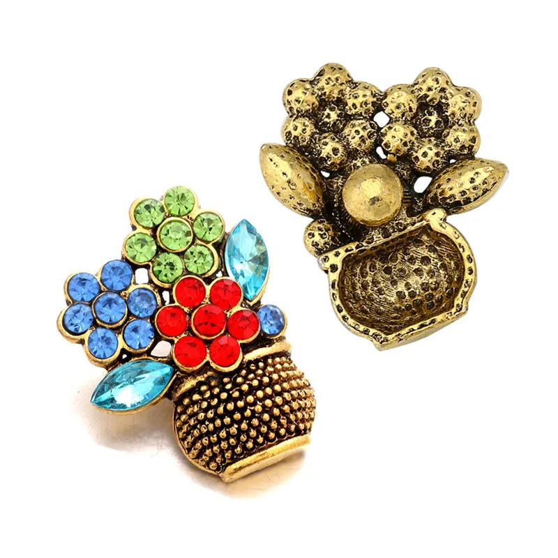 

Wholesale w301 flower 18mm rhinestone metal snap button for Bracelet Necklace Jewelry For Women jewelry Fashion accessories